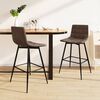 vidaXL Tabourets de bar lot de 2 marron fonc&eacute; similicuir