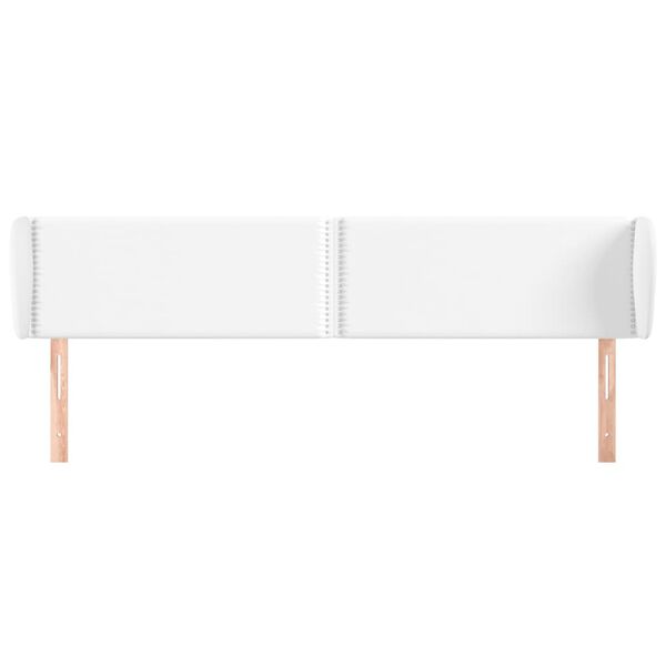 vidaXL Tête de lit avec oreilles Blanc 163x23x78/88 cm Similicuir