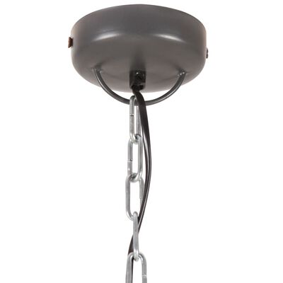 vidaXL Lampe suspendue industrielle Gris Rond 51 cm E27 Manguier