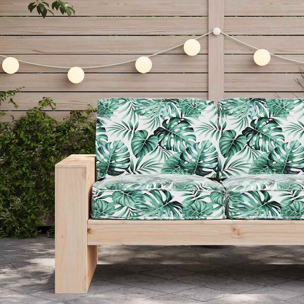 vidaXL Set de coussins de palette Floral 2 pcs Motif de feuille