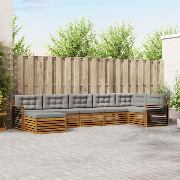 vidaXL Ensembles de canap&eacute;s avec coussin 7 pcs Gris Naturel et Clair