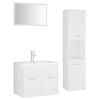 vidaXL Ensemble de meubles de salle de bain Blanc Agglom&eacute;r&eacute;