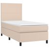 vidaXL Sommier à lattes de lit avec matelas et LED Cappuccino 90x200cm