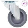 vidaXL 12 pcs Roulettes pivotantes 75 mm