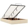 vidaXL Cadre de lit avec matelas avec matelas 2 pcs Crème tissu