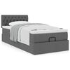 vidaXL Cadre de lit ottoman avec matelas gris foncé 90x190 cm tissu