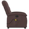 vidaXL Fauteuil inclinable de massage &eacute;lectrique Marron fonc&eacute; Tissu