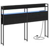 vidaXL T&ecirc;te de lit de rangement Ch&ecirc;ne noir 135 cm Bois d'ing&eacute;nierie