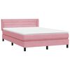 vidaXL Sommier &agrave; lattes de lit avec matelas rose 140x210 cm velours