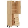 vidaXL Buffet haut Ch&ecirc;ne sonoma 69,5x34x180 cm Bois d'ing&eacute;nierie