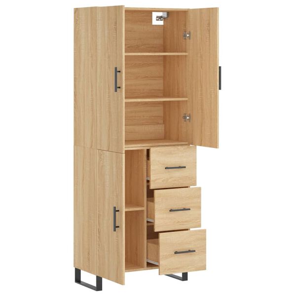 vidaXL Buffet haut Ch&ecirc;ne sonoma 69,5x34x180 cm Bois d'ing&eacute;nierie