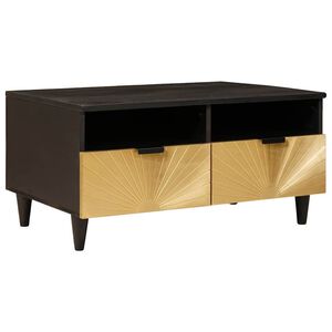 vidaXL Table basse Noir et or 40 x 33 x 46 cm Bois d'ing&eacute;nierie