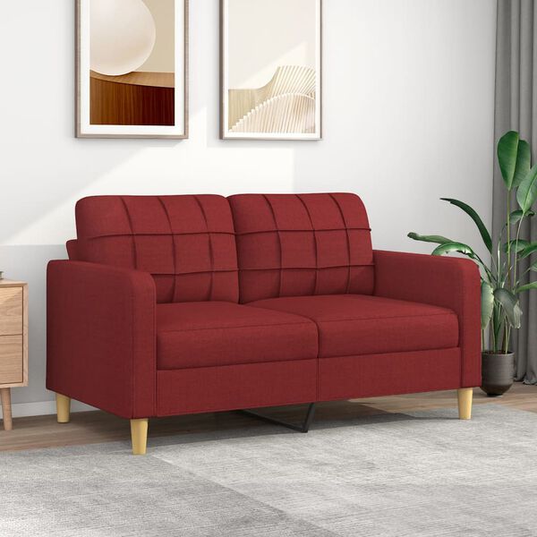 vidaXL Canap&eacute; &agrave; 2 places Rouge bordeaux 140 cm Tissu
