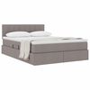 vidaXL Lit avec rangement et matelas avec matelas Taupe 140 x 200 cm