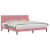 vidaXL Cadre de lit avec t&ecirc;te de lit Rose 200 x 200 cm Velours