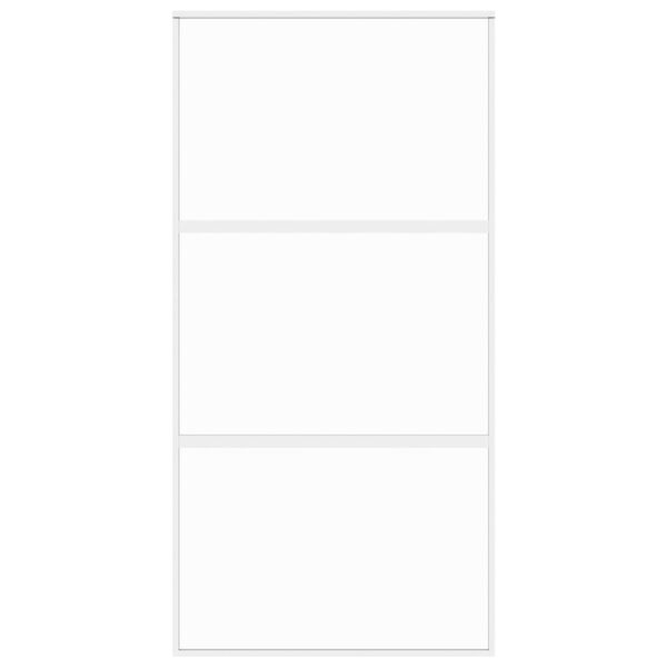 vidaXL Porte coulissante blanc 102,5x205 cm verre trempé aluminium