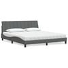 vidaXL Lit avec matelas Hanko gris fonc&eacute; 180x200 cm tissu