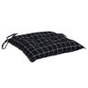 vidaXL Coussins de chaise lot de 4 carreaux noir 50x50x7 cm
