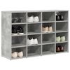 vidaXL Cabinet &agrave; chaussures avec &eacute;tag&egrave;re Gris b&eacute;ton 103 x 30 x 67 cm