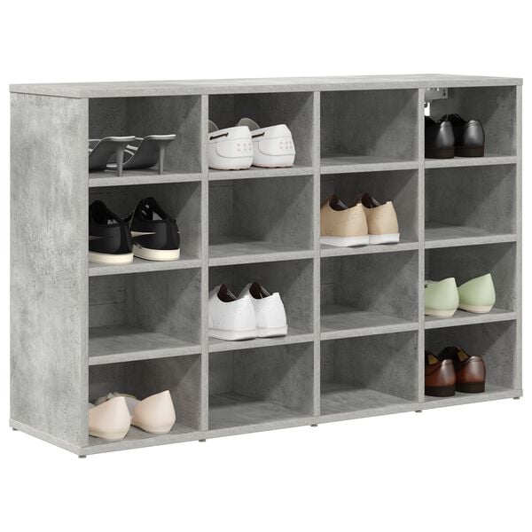 vidaXL Cabinet &agrave; chaussures avec &eacute;tag&egrave;re Gris b&eacute;ton 103 x 30 x 67 cm