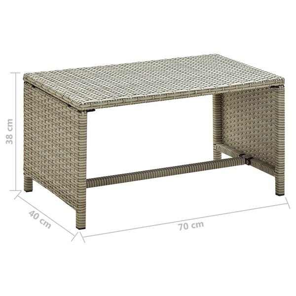 vidaXL Table basse beige 70x40x38 cm r&eacute;sine tress&eacute;e
