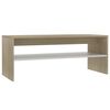 vidaXL Table basse blanc et ch&ecirc;ne sonoma 100x40x40cm bois d'ing&eacute;nierie