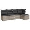vidaXL Salon de jardin 5 pcs avec coussins gris clair r&eacute;sine tress&eacute;e