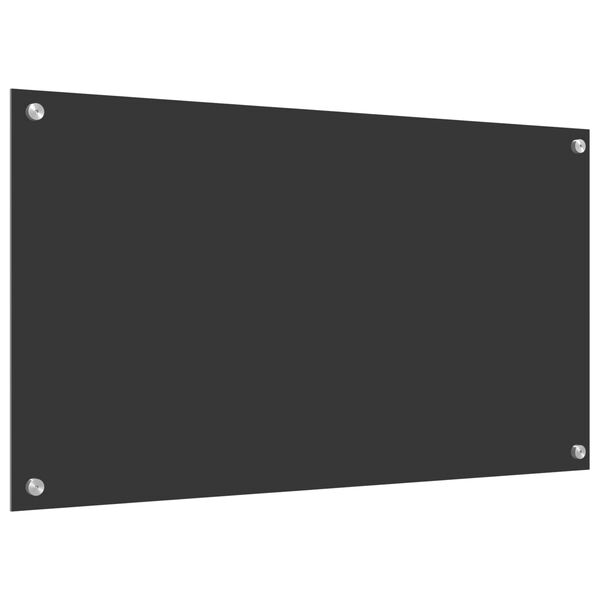 vidaXL Protection de cuisine Gris foncé 90 x 50 x 0,6 cm verre trempé