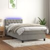 vidaXL Sommier &agrave; lattes de lit avec matelas et LED Gris clair 80x200cm