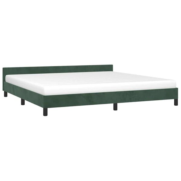 vidaXL Cadre de lit sans matelas vert fonc&eacute; 200x200 cm velours