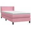 vidaXL Sommier &agrave; lattes de lit avec matelas rose 100x220 cm velours