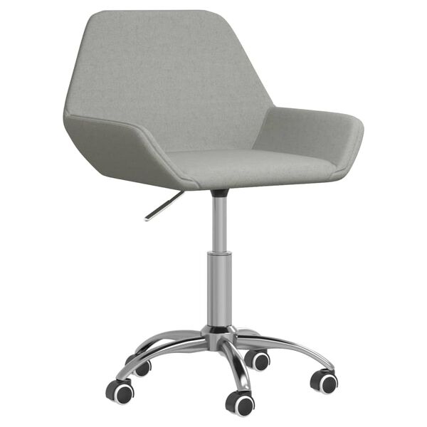 vidaXL Chaise pivotante de bureau Gris clair Tissu