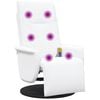 vidaXL Fauteuil inclinable de massage repose-pieds blanc similicuir
