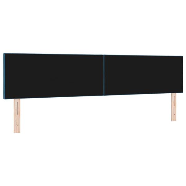 vidaXL T&ecirc;te de lit avec t&ecirc;te de lit Bleu fonc&eacute; 200 cm Velours