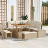 vidaXL Ensemble de canap&eacute; de jardin 8 pcs Beige Poly rotin