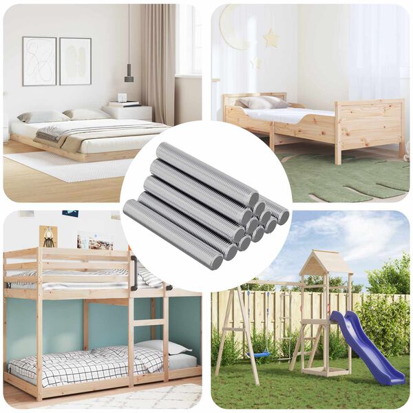 vidaXL Tige filet&eacute;e 1000 pcs Argent&eacute; Acier