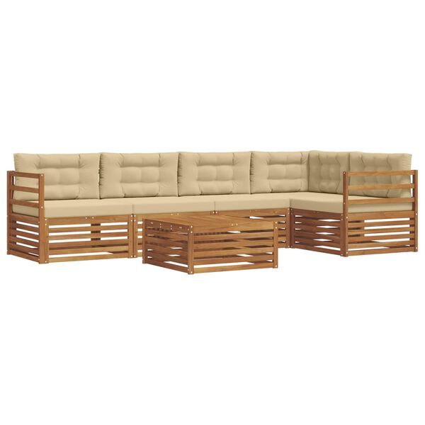 vidaXL Ensemble de canap&eacute;s d'ext&eacute;rieur 6 pcs Naturel et Beige