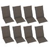 vidaXL Chaises inclinables de jardin et coussins lot de 8 Gris Acacia