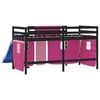 vidaXL Lit mezzanine enfants avec rideaux sans matelas rose 80x200cm