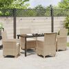 vidaXL Ensemble de salle &agrave; manger pour jardin 5 pcs Beige polyrotin