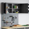 vidaXL Set de Cabinet d'Outils et Pegboard avec étagère 3 pcs Noir
