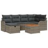 vidaXL Ensemble de canap&eacute; de jardin 7 pc Gris Poly rotin