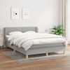 vidaXL Sommier &agrave; lattes de lit avec matelas Gris clair 140x200cm Tissu