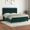 vidaXL Sommier &agrave; lattes de lit matelas et LED Vert fonc&eacute; 160x200 cm
