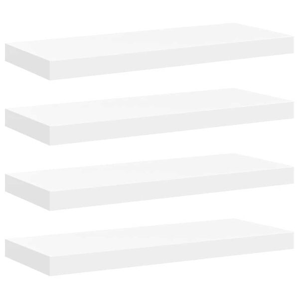 vidaXL &Eacute;tag&egrave;res murales flottantes 4 pcs blanc 60x23,5x3,8 cm MDF