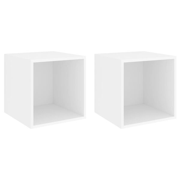 vidaXL Armoires murales 2 pcs Blanc 37x37x37 cm Bois d&rsquo;ing&eacute;nierie