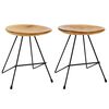 vidaXL Tabourets lot de 2 bois de teck massif