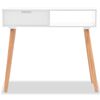 vidaXL Table console Bois de pin massif 80 x 30 x 72 cm Blanc
