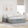 vidaXL Cadre de lit avec matelas avec matelas 2 pcs Gris clair tissu