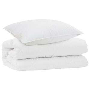 vidaXL Ensemble de Duvet avec oreiller 2 pi&egrave;ces Blanc Microfibre